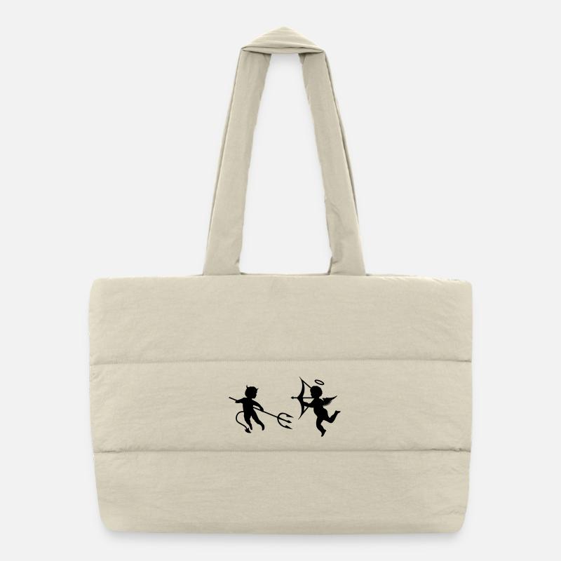Un petit diable et un petit ange Sac shopping matelassé