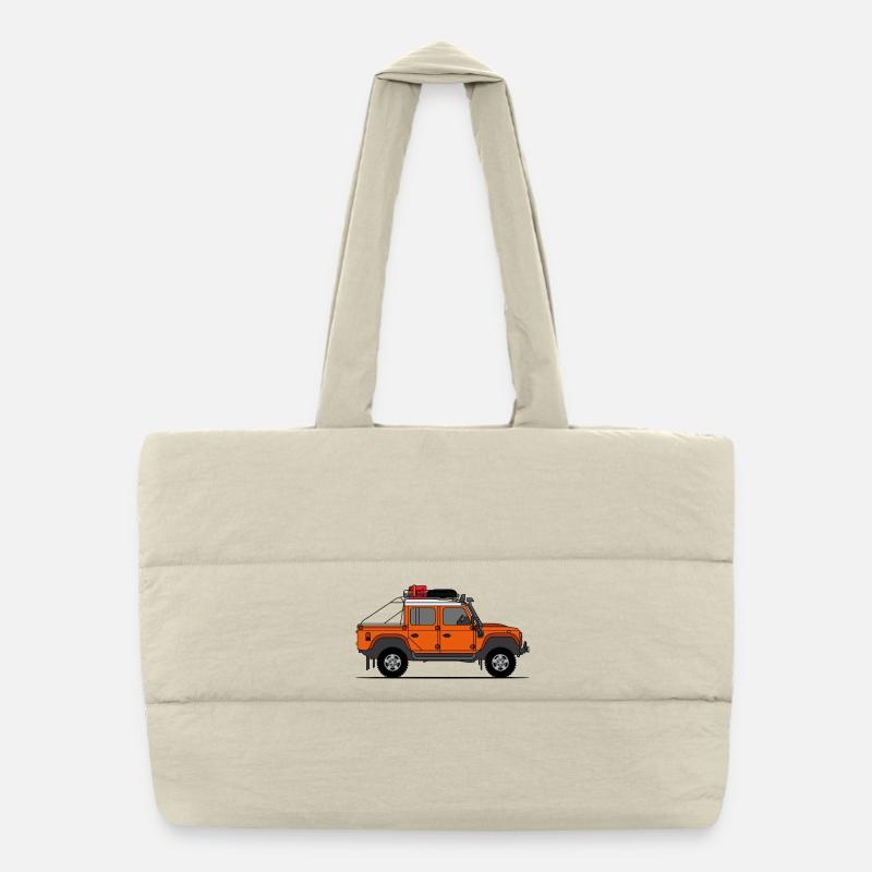 Defender Double Cab Offroad Orange Puffer-Einkaufstasche