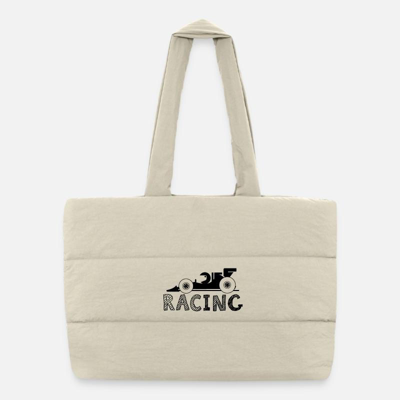 Racing Car Kids Symbol Car Formula Racing Graphic Puffer Shopping Bag