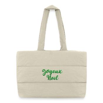 Joyeux Noël Vert Sapin - Sac shopping matelassé - blanc naturel - Devant