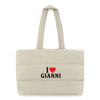 I love Gianni T-Shirt Geschenkidee - Puffer-Einkaufstasche - Naturweiß - Vorne
