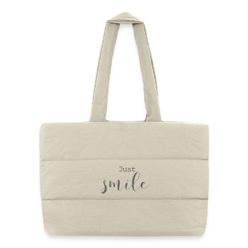 Beaux dictons Positif Il suffit de sourire - Sac shopping matelassé - blanc naturel - Devant