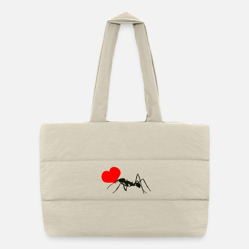 Ant with a heart Puffer Shopping Bag
