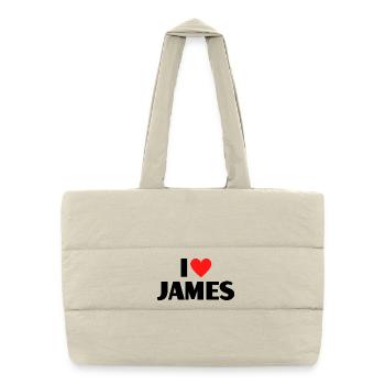 I love James Red Heart Love Fan Gift - Puffer Shopping Bag - natural - Front