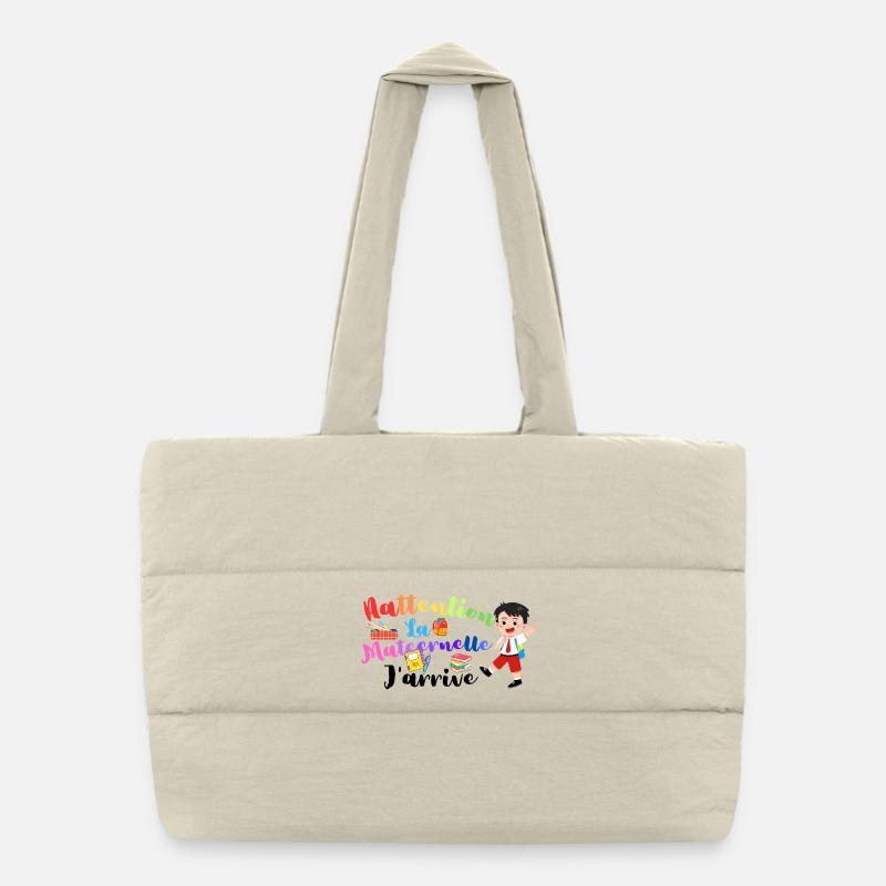 Attention kindergarten t-shirt child back to school Puffer Shopping Bag