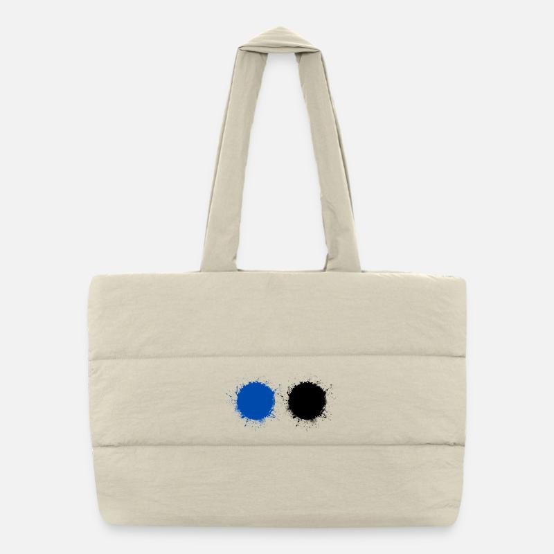 Bleu et Noir Sac shopping matelassé