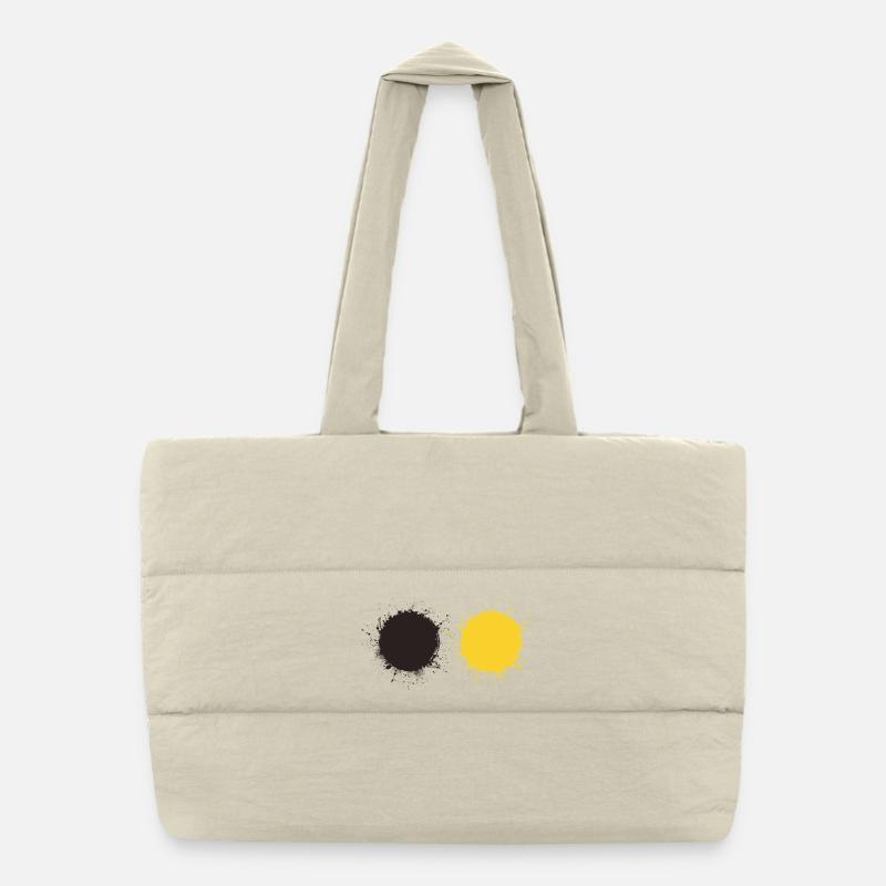 Black and yellow Puffer Shopping Bag