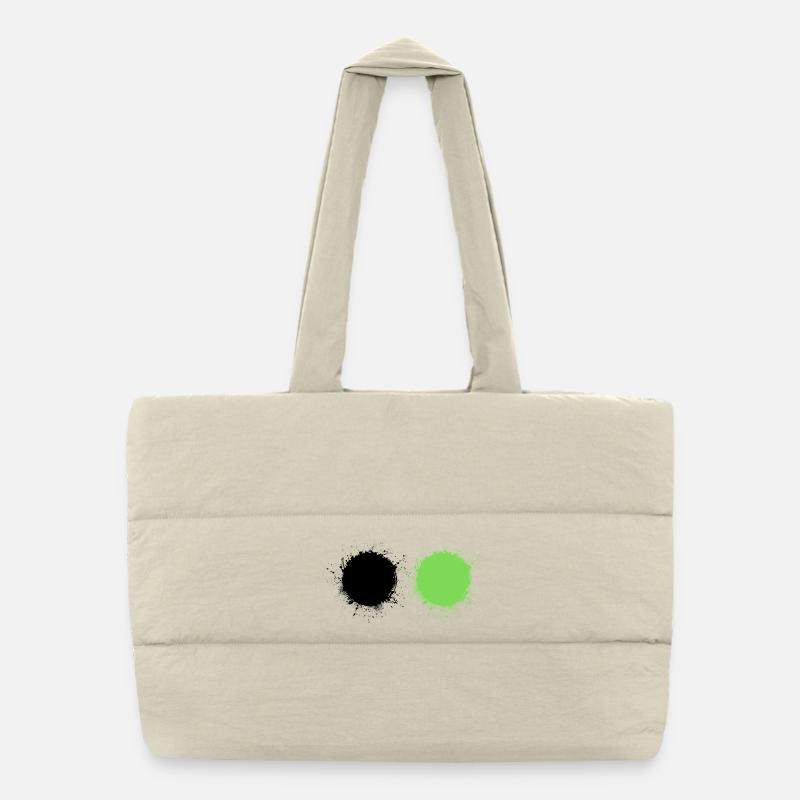 Noir et vert Sac shopping matelassé