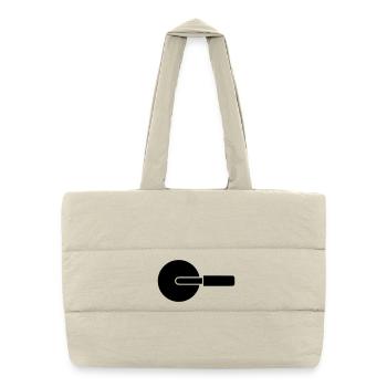 Couteau à roue coupe-pizza - Sac shopping matelassé - blanc naturel - Devant