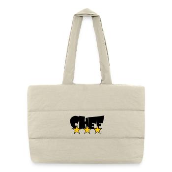 Chef Étoilé : Design 3 Étoiles Gastronomie - Sac shopping matelassé - blanc naturel - Devant