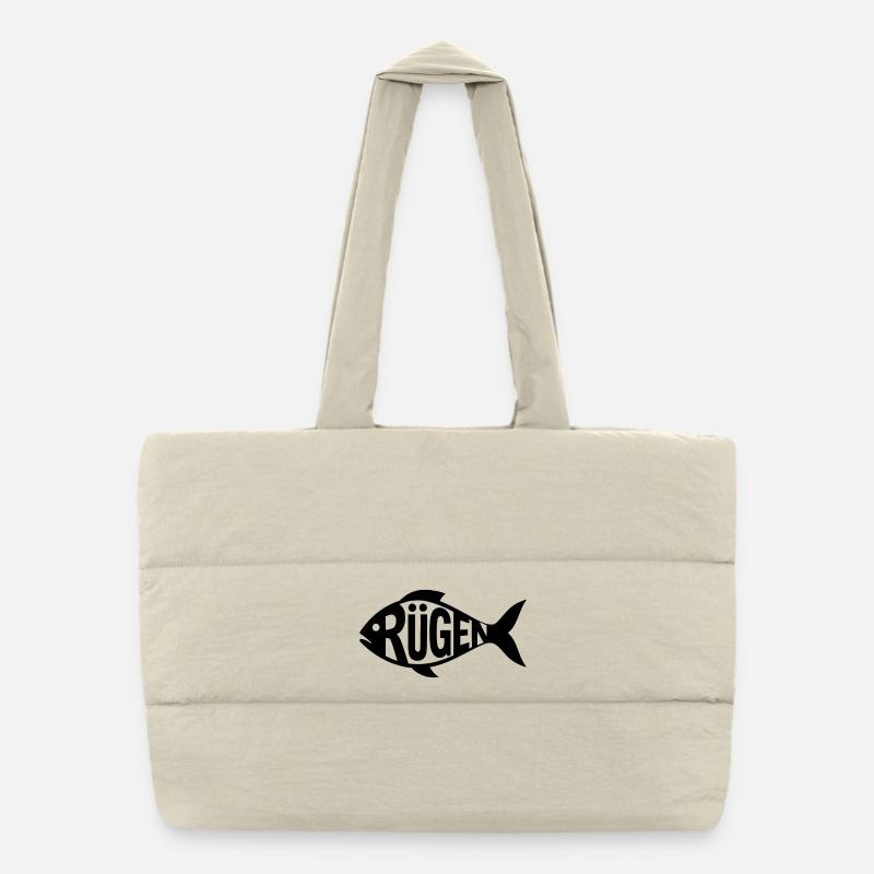 Rügen Fish Silhouette Puffer Shopping Bag