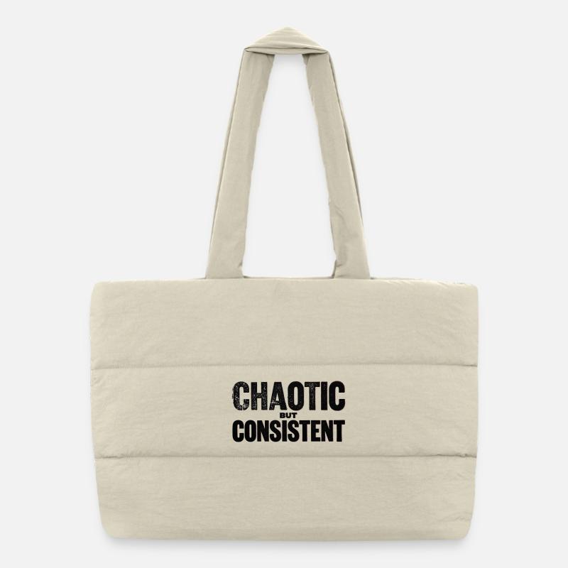Chaotique-mais-cohérent - Sac shopping matelassé - blanc naturel