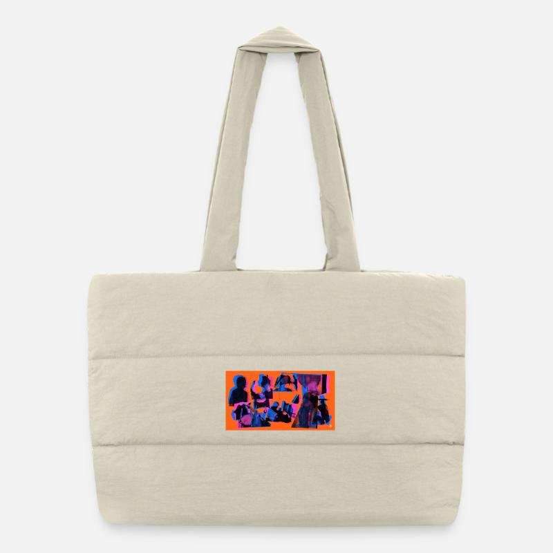 Collage Pop Silhouettes Sac shopping matelassé