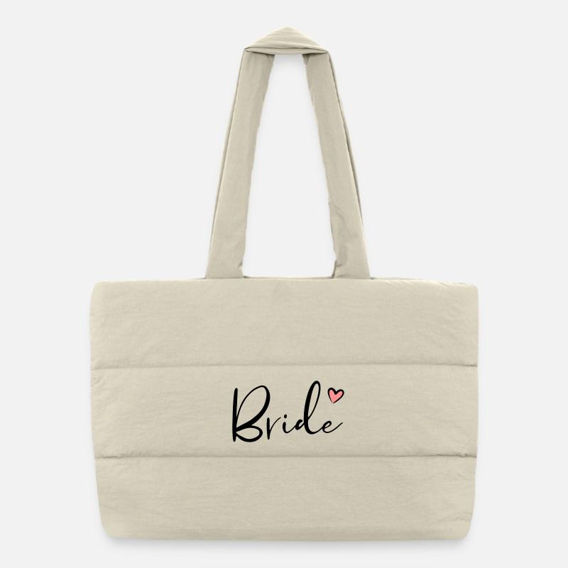 Cadeau de partie de poule coeur de mariée Sac shopping matelassé