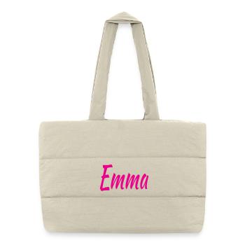 Emma - Sac shopping matelassé - blanc naturel - Devant