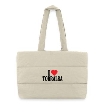 t-shirt Io amo Torralba t-shirt Sardegna - Sac shopping matelassé - blanc naturel - Devant