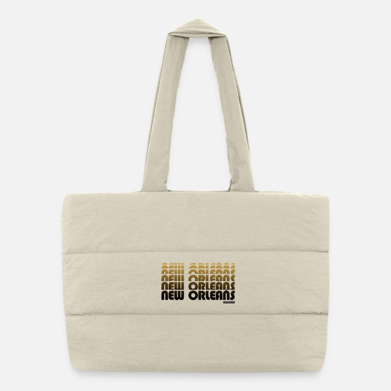 Motif Art déco doré de La Nouvelle-Orléans Sac shopping matelassé