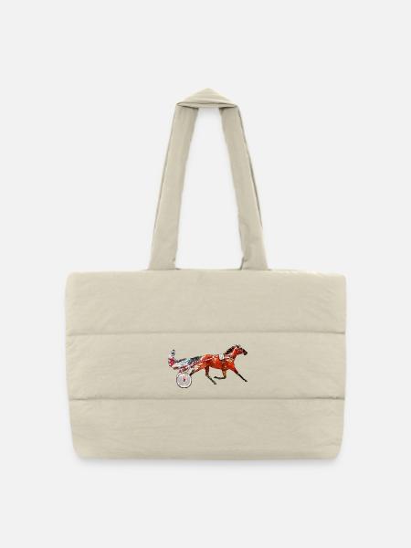 Trotter Trotting Race Design - Sac shopping matelassé - blanc naturel