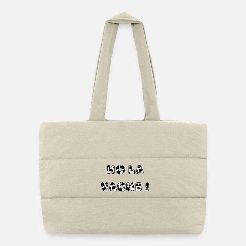 ho la vache - texte motif vache - humour Sac shopping matelassé
