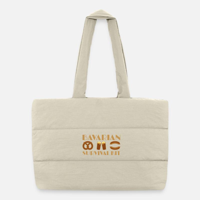 Bavarian beer and sausage hiking design Puffer Shopping Bag