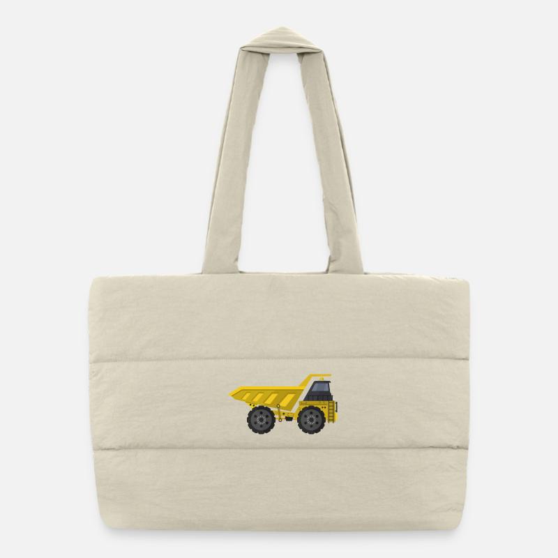 Dump truck Puffer Shopping Bag