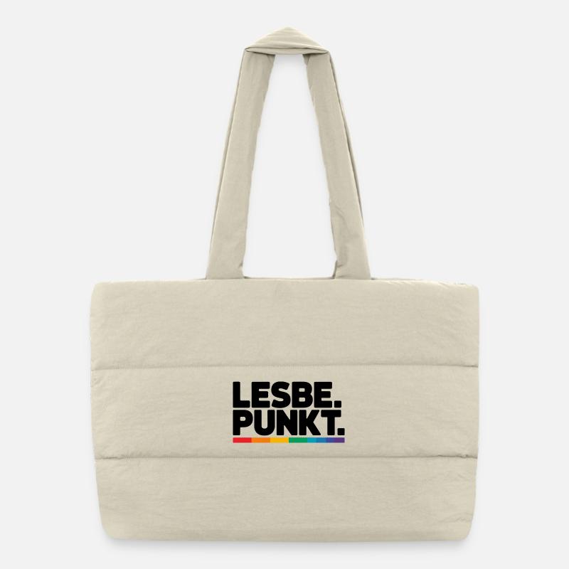  Lesbe Punkt Stolzer Lesbian Pride Spruch LGBT CSD Puffer-Einkaufstasche