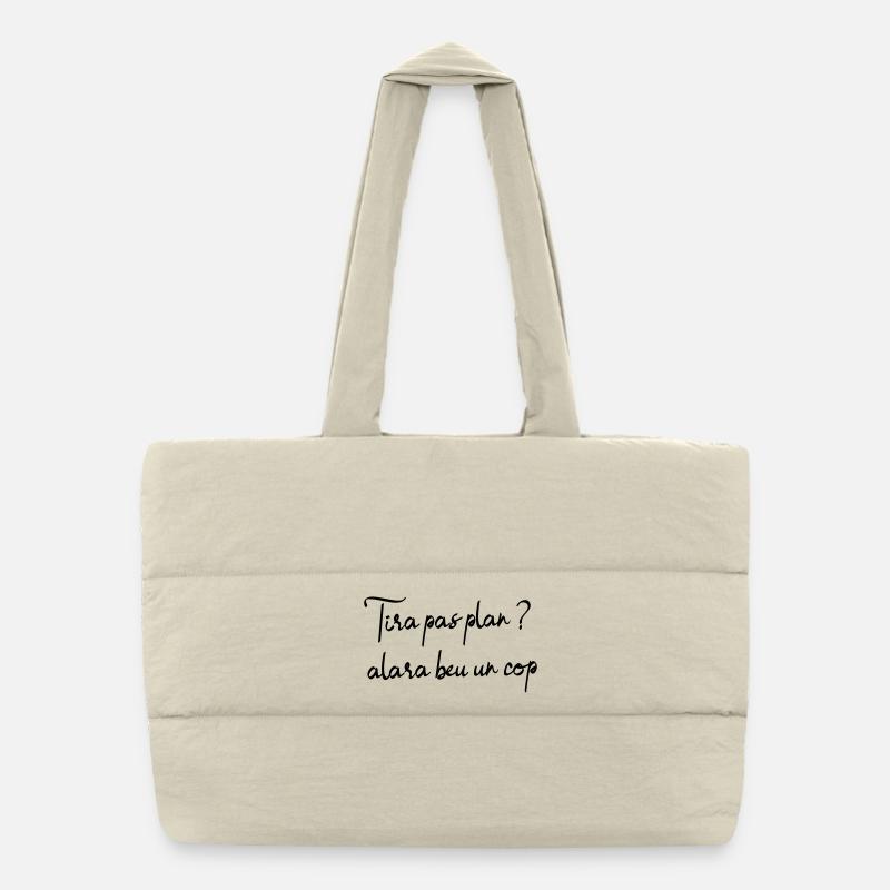 Tira pas Plan? Alara beu un còp, pétanque aperitif Puffer-Einkaufstasche