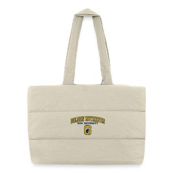 Golden Retriever Mom University Varsity Style - Puffer-Einkaufstasche - Naturweiß - Vorne