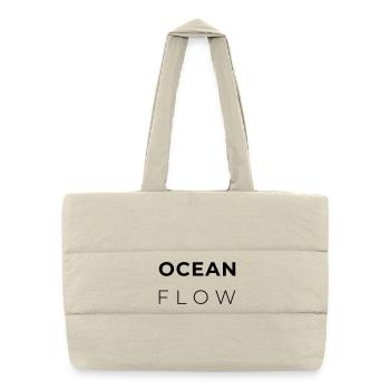 OCEAN FLOW - Minimalist Atlantic Design - Puffer Shopping Bag - natural - Front