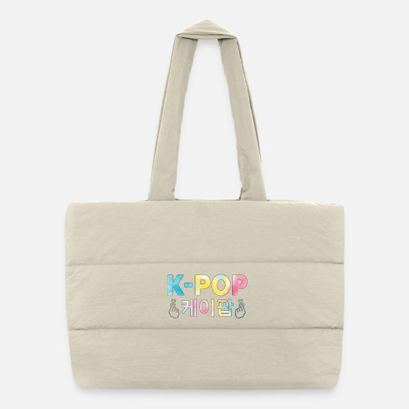 K Pop Hangul Coréen Cœur de doigt Sac shopping matelassé