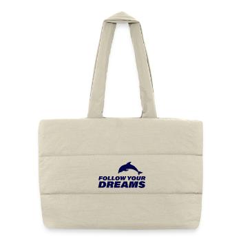 FOLLOW YOUR DREAMS - Puffer-Einkaufstasche - Naturweiß - Vorne