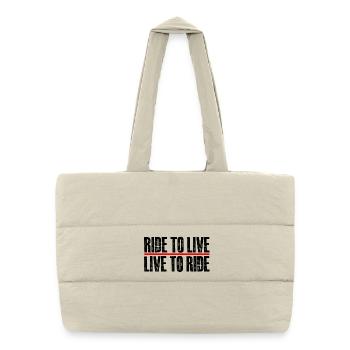 Rouler pour vivre - Vivre pour rouler - Sac shopping matelassé - blanc naturel - Devant