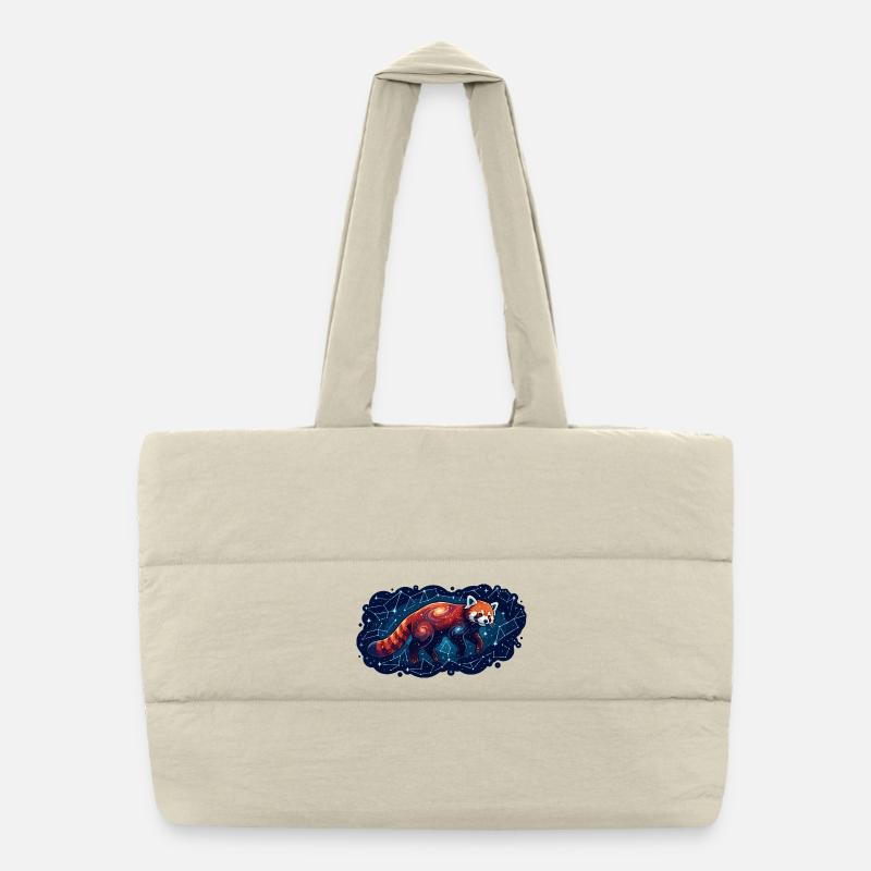 Constellation du Panda Cosmique Rouge Sac shopping matelassé