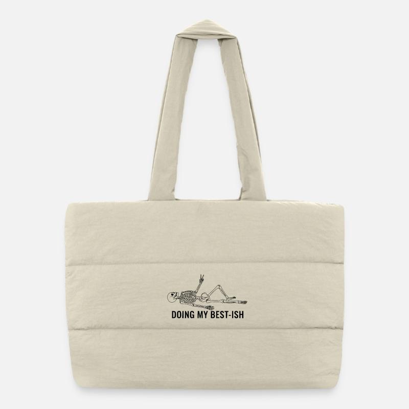 Doing My Best-Ish Skeleton Puffer Shopping Bag