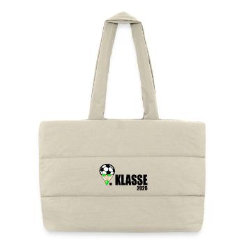 Fußball 1. Klasse 2026 - Puffer-Einkaufstasche - Naturweiß - Vorne