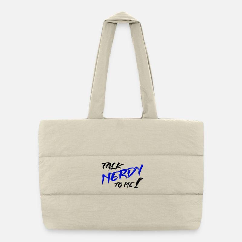 Nerd Graffiti Blau Puffer-Einkaufstasche