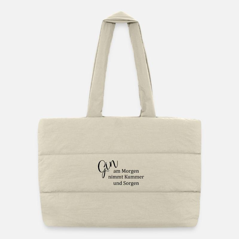 Gin le matin enlève le chagrin et l'inquiétude Sac shopping matelassé
