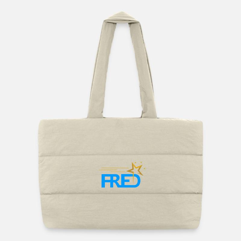 Fred - Puffer-Einkaufstasche - Naturweiß