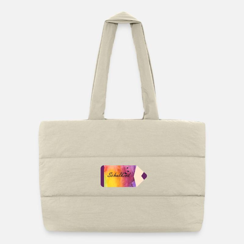 Écolier Stylo Aquarelle Pourpre Jaune Papillons Sac shopping matelassé