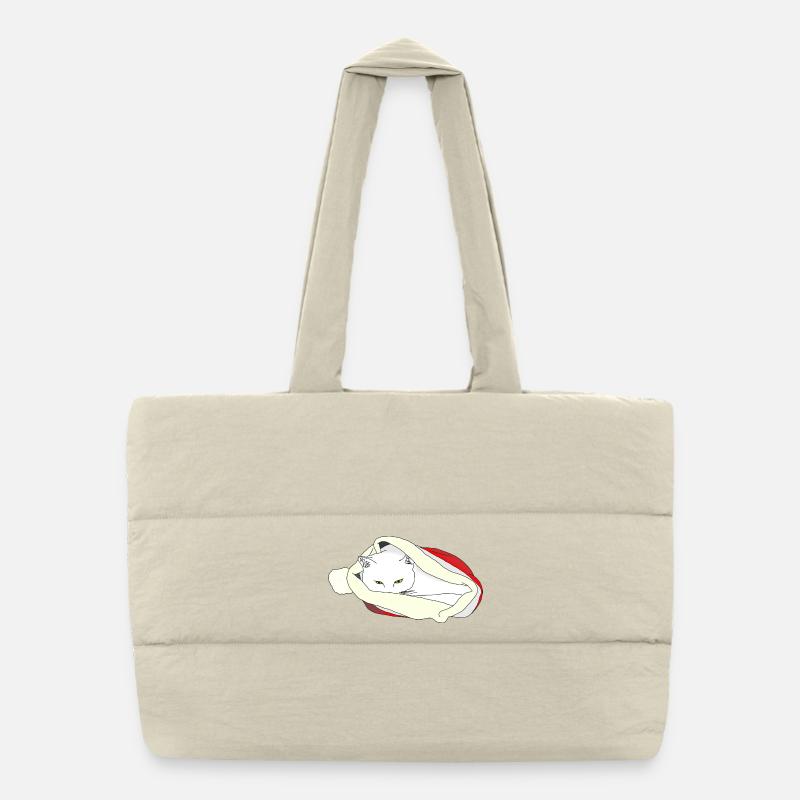 Chat de Noël Sac shopping matelassé