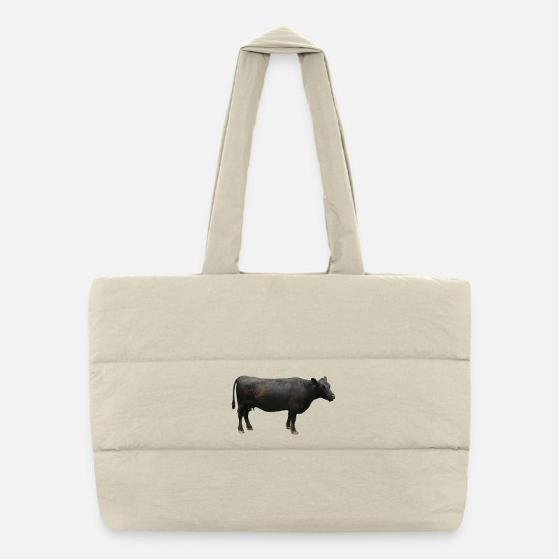 Boeuf noir Sac shopping matelassé