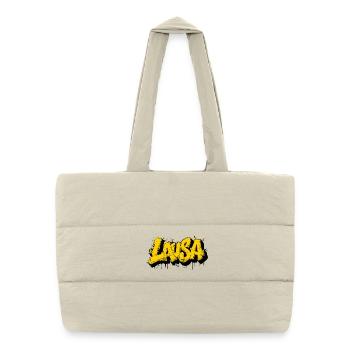 Lausa - Sac shopping matelassé - blanc naturel - Devant