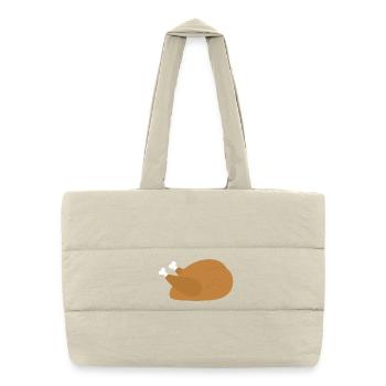 Illustration de dinde rôtie festive - Sac shopping matelassé - blanc naturel - Devant