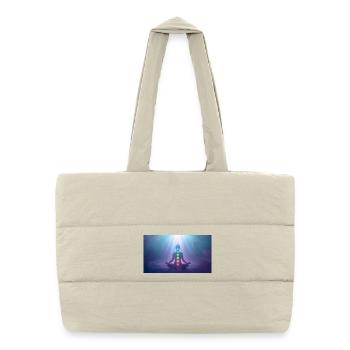 Chakra Meditation Lichtstrahlen Yoga - Puffer-Einkaufstasche - Naturweiß - Vorne