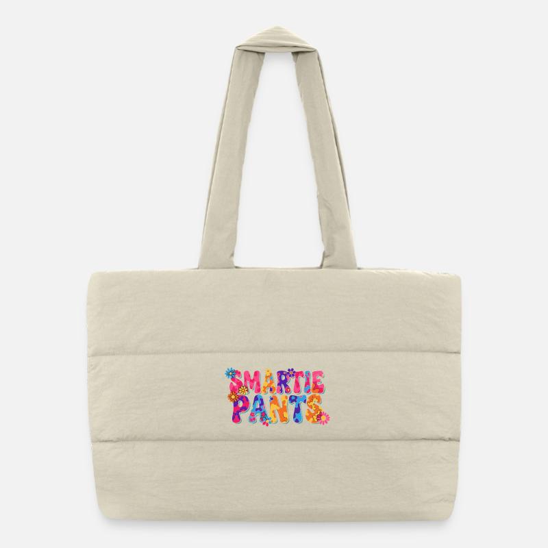 Smartie Pants: Colorful Flower Psychedelic Puffer Shopping Bag