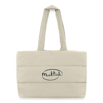 MakeKita Mint-Schrift - Puffer-Einkaufstasche - Naturweiß - Vorne