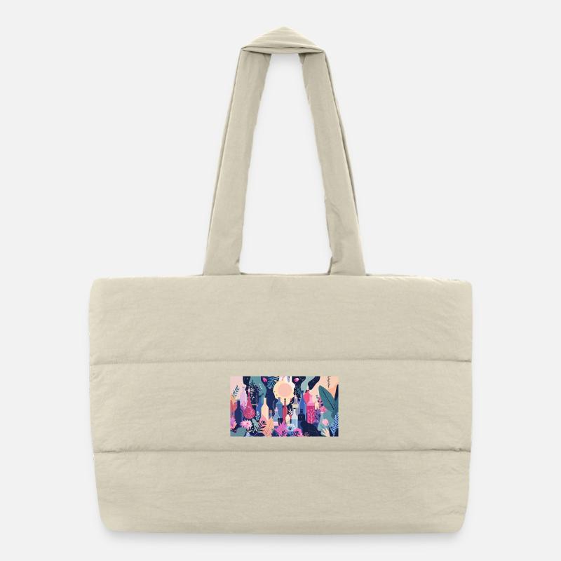 Mer des Fleurs de la Forêt Bouteille Sac shopping matelassé