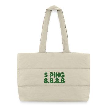 Retro Ping Glyphs in Green - Puffer Shopping Bag - natural - Front