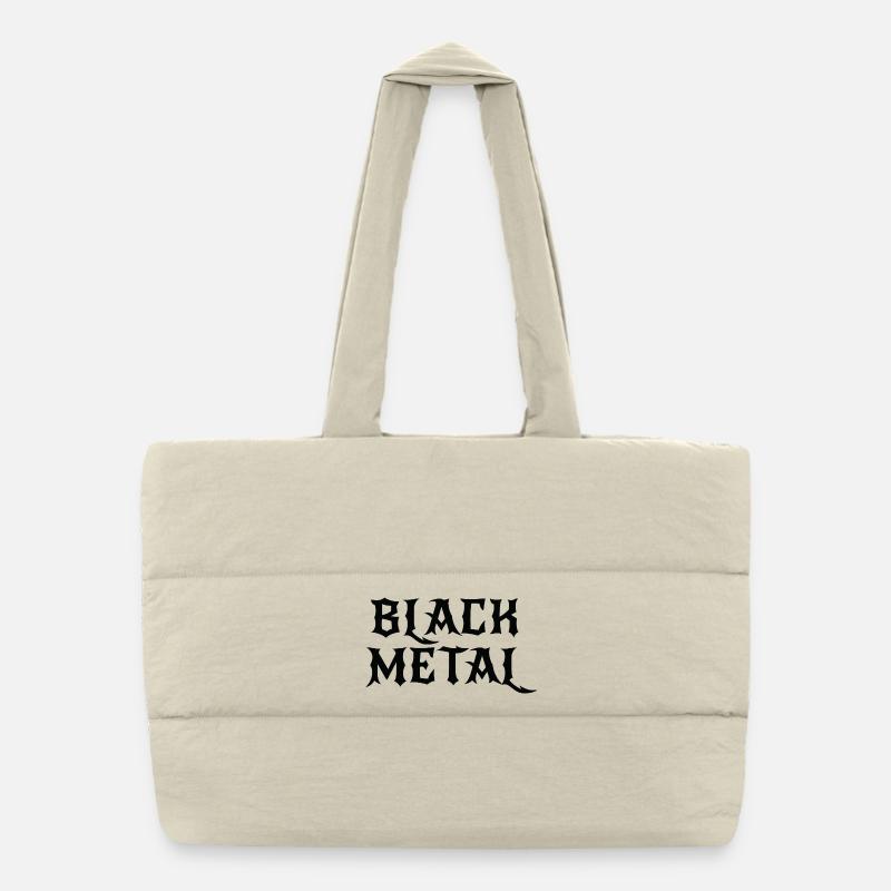 Black Metal-Logodesign Puffer-Einkaufstasche