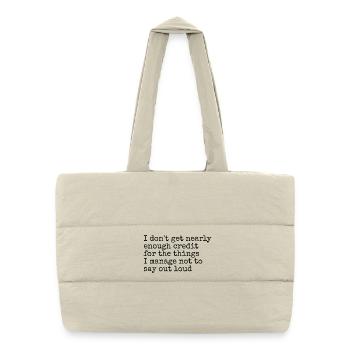 Humour Sarcasme Pensées Silencieuses - Sac shopping matelassé - blanc naturel - Devant